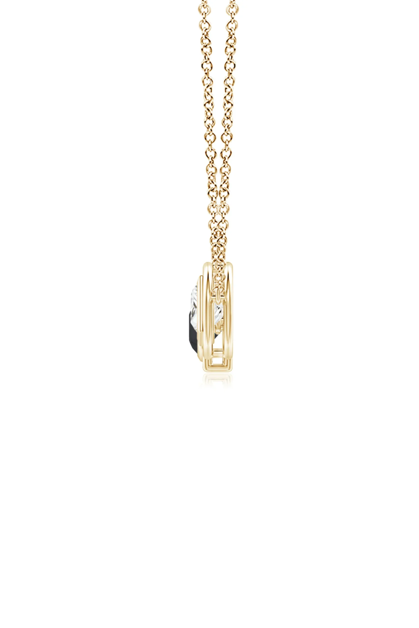 Natori Necklaces|Infinity-Infinity 14K Gold With Black & White Diamond Three Stone Necklace