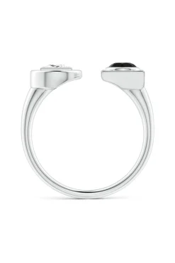 Natori Rings|Infinity-Infinity 14K Gold With Black & White Diamond Two Stone Open Ring