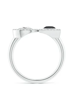 Natori Rings|Infinity-Infinity 14K Gold With Black & White Diamond Two Stone Statement Ring