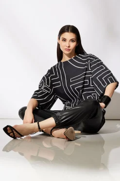 Natori Tops, Shirts & Tunics-Infinity Printed Cotton Poplin T-shirt