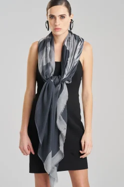 Natori Scarves & Shawls-Ink Dragon Printed Scarf