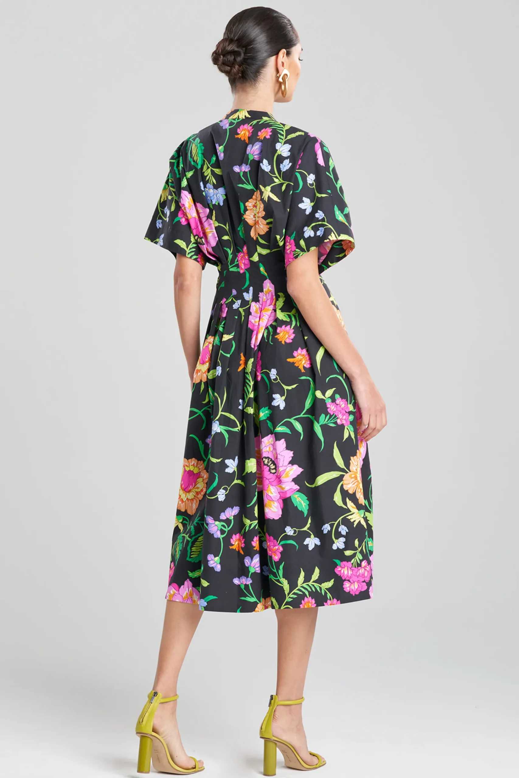 Natori Dresses|Wedding Guest Dresses-Junko Cotton Poplin Mandarin Dress