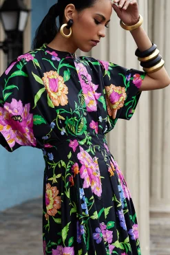 Natori Dresses|Wedding Guest Dresses-Junko Cotton Poplin Mandarin Dress