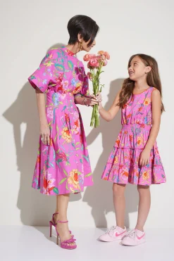 Natori Dresses|Wedding Guest Dresses-Junko Cotton Poplin Mandarin Dress