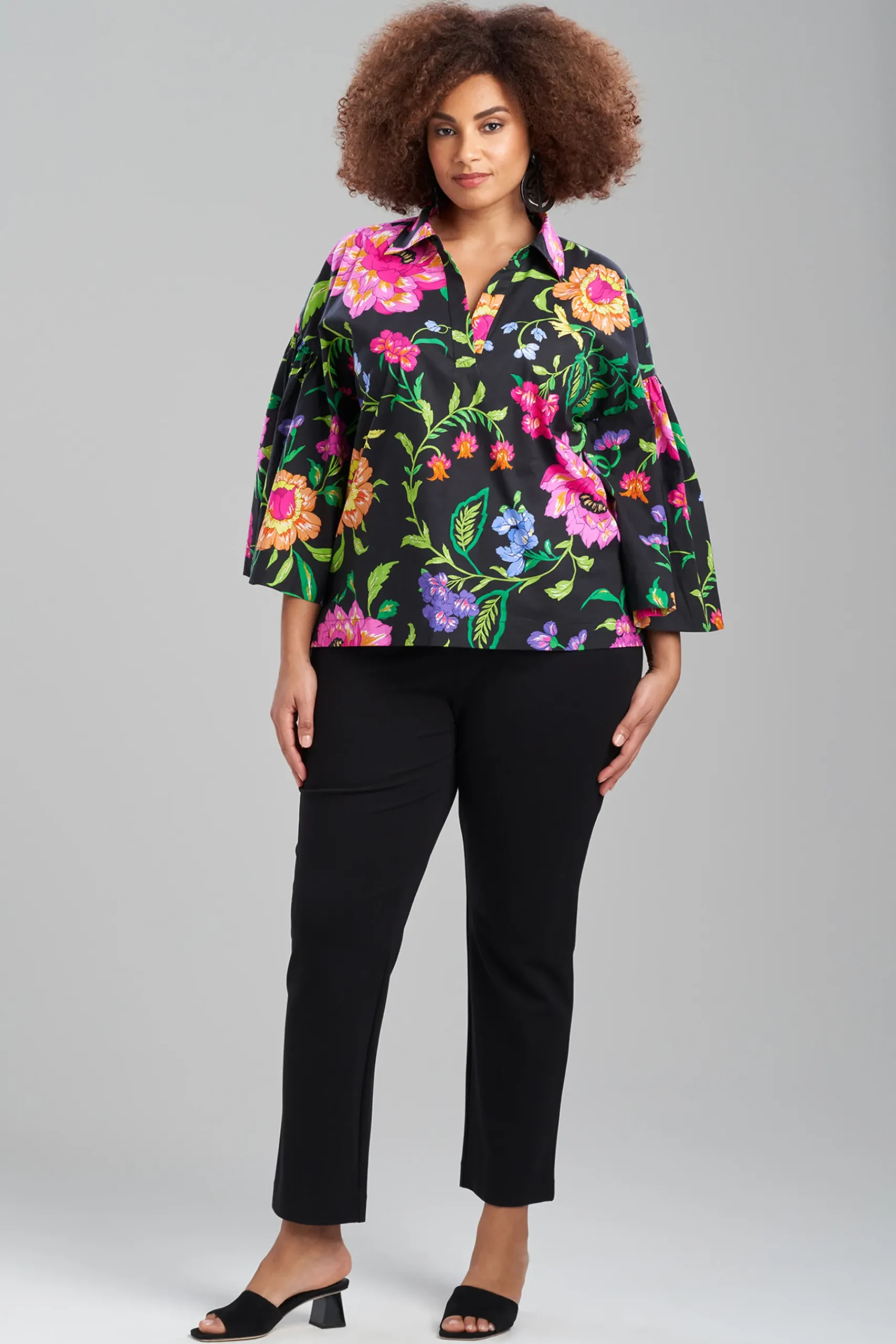 Natori Tops, Shirts & Tunics-Junko Cotton Poplin Oversized Pleated Top