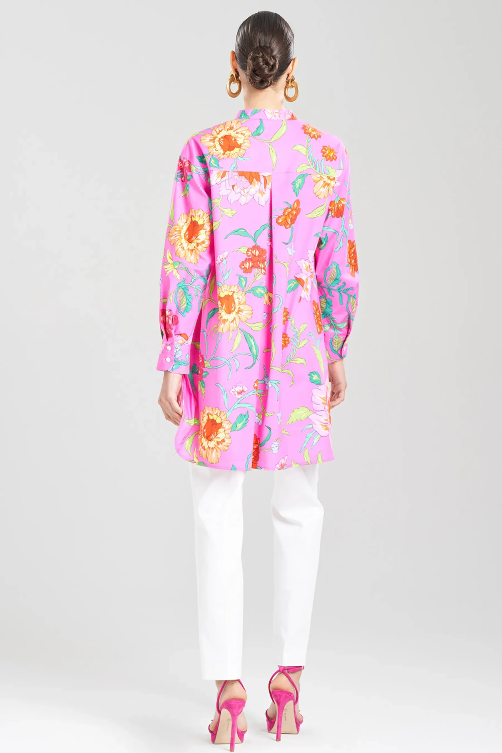 Natori Tops, Shirts & Tunics-Junko Cotton Poplin Oversized Mandarin Top