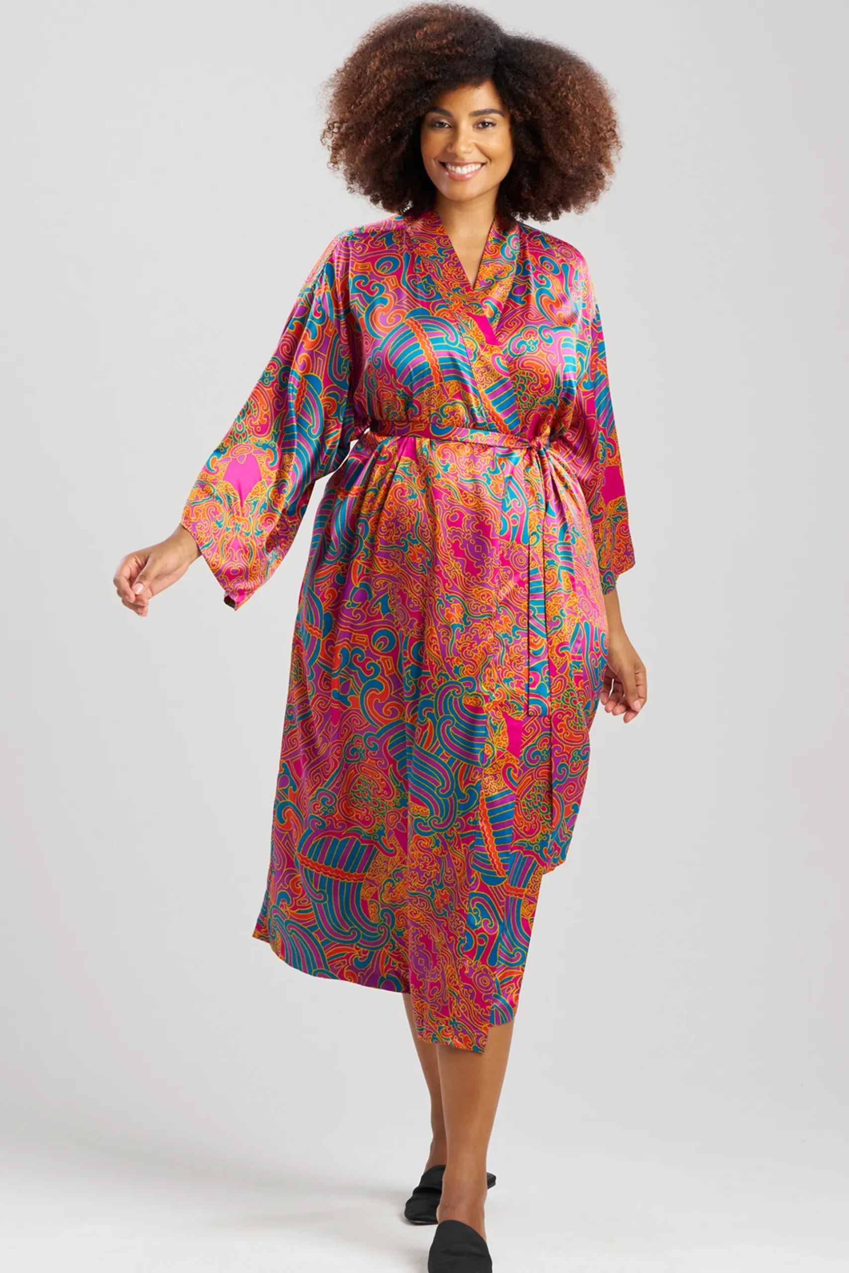 Natori Robes & Kimonos-Kaleidoscope Satin Robe