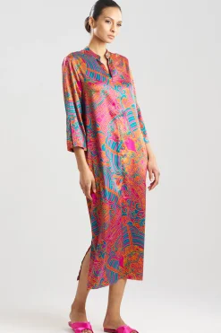 Natori Caftans|Caftan Dresses-Kaleidoscope Satin Zip Caftan