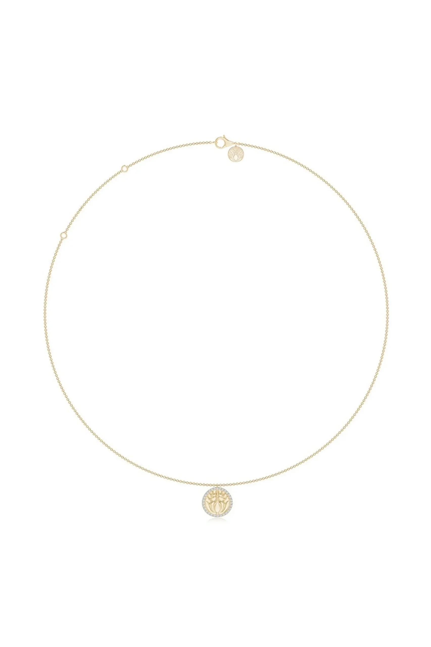 Natori Necklaces|Kamon-Kamon 14k Diamond Border Pendant Necklace