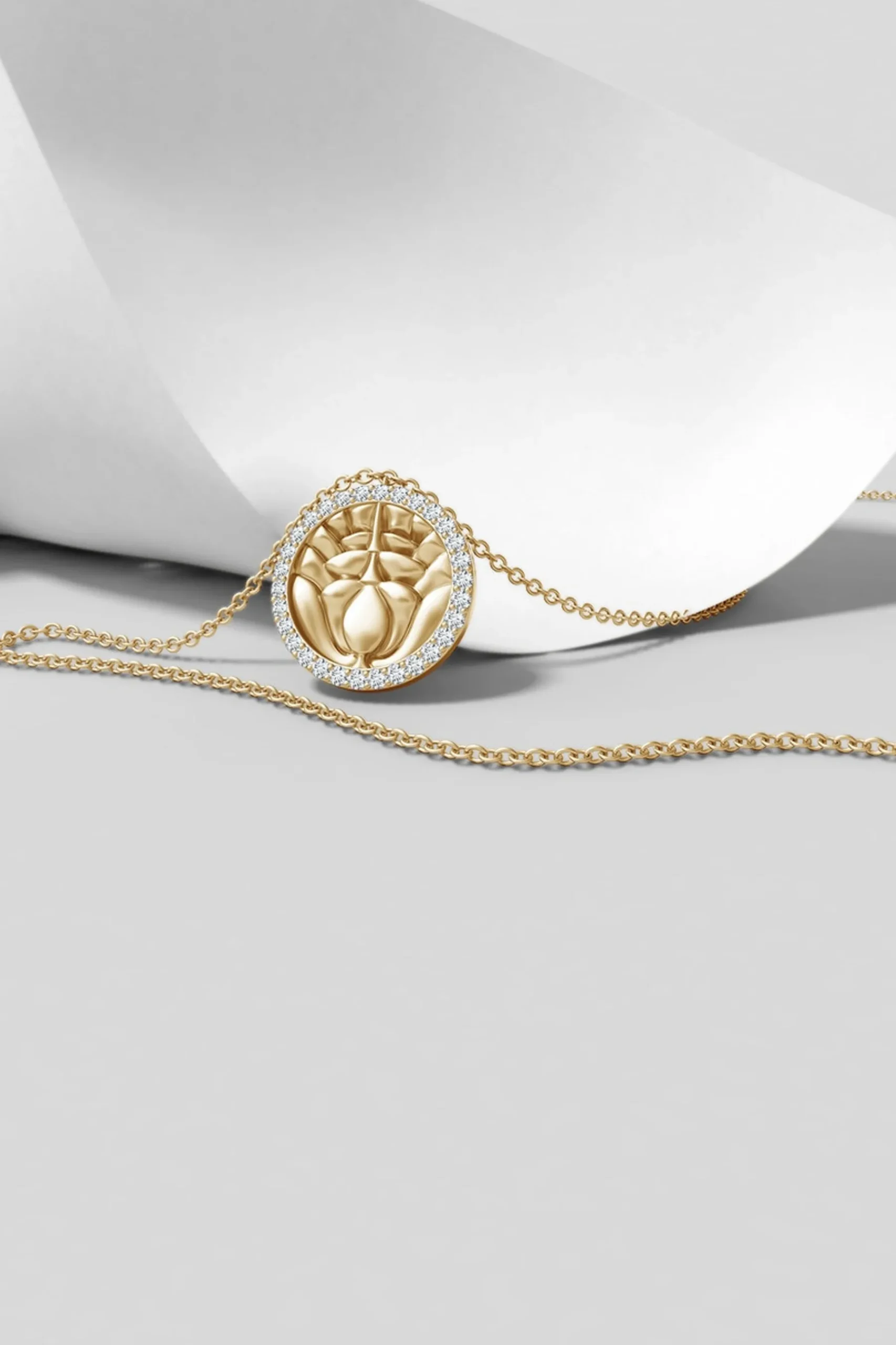 Natori Necklaces|Kamon-Kamon 14k Diamond Border Pendant Necklace