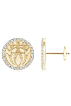 Natori Earrings|Kamon-Kamon 14k Diamond Stud Earrings