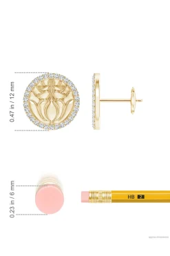 Natori Earrings|Kamon-Kamon 14k Diamond Stud Earrings