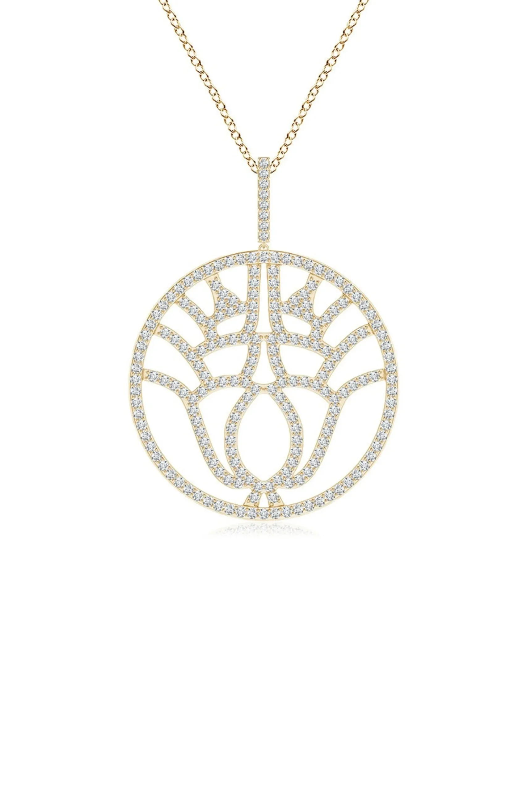 Natori Necklaces|Kamon-Kamon 14k Open Diamond Pendant Necklace