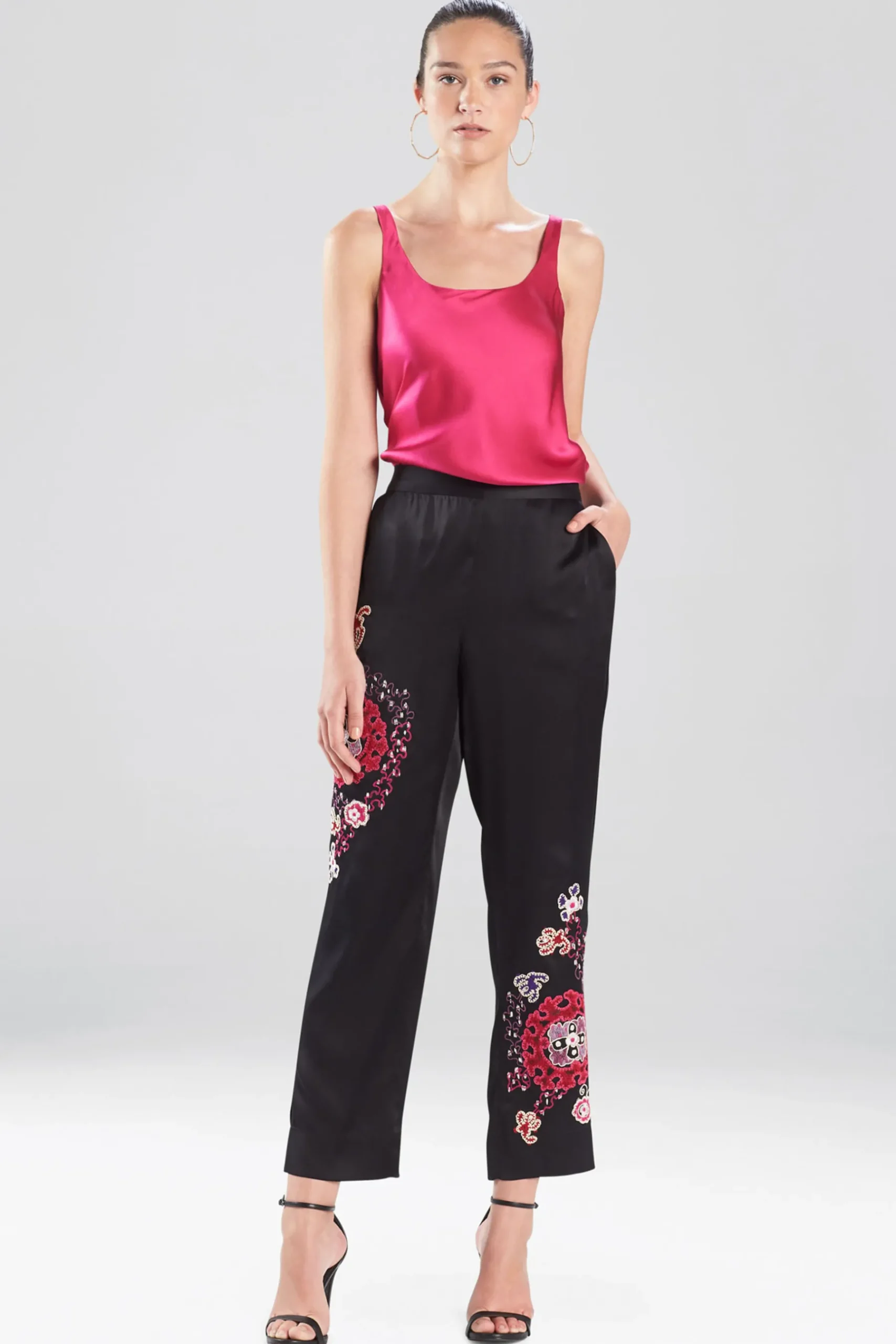 Natori Pajama Bottoms-Kashmir Silk Embroidery Pants