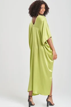 Natori Caftan Dresses-Key Essentials Embellished Cocoon Silk Caftan