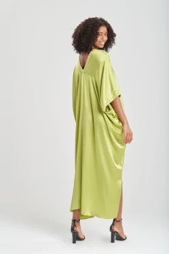 Natori Caftan Dresses-Key Essentials Embellished Cocoon Silk Caftan