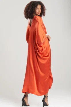 Natori Caftan Dresses-Key Essentials Embellished Cocoon Silk Caftan
