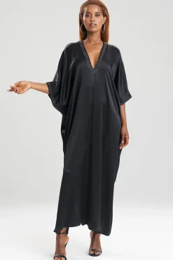 Natori Caftan Dresses-Key Essentials Embellished Cocoon Silk Caftan