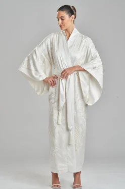Natori Robes & Kimonos|Bridal Robes & Wraps-Key Essentials Embroidered Silk Robe