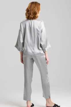 Natori Pajama Sets|Bridesmaid Pajamas & Robes-Key Essentials Mandarin Silk PJ