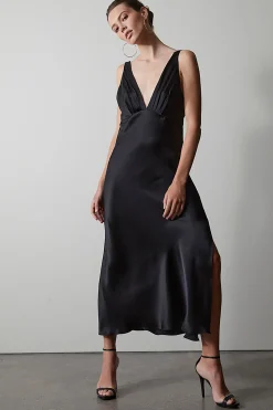 Natori Gowns-Key Essentials Silk V-Neck Gown