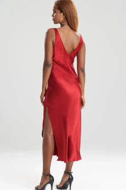Natori Gowns-Key Essentials Silk V-Neck Gown