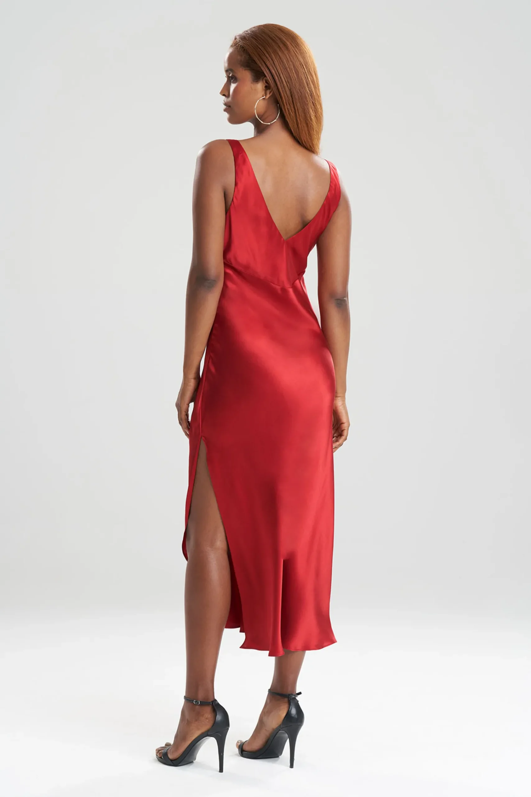 Natori Gowns-Key Essentials Silk V-Neck Gown