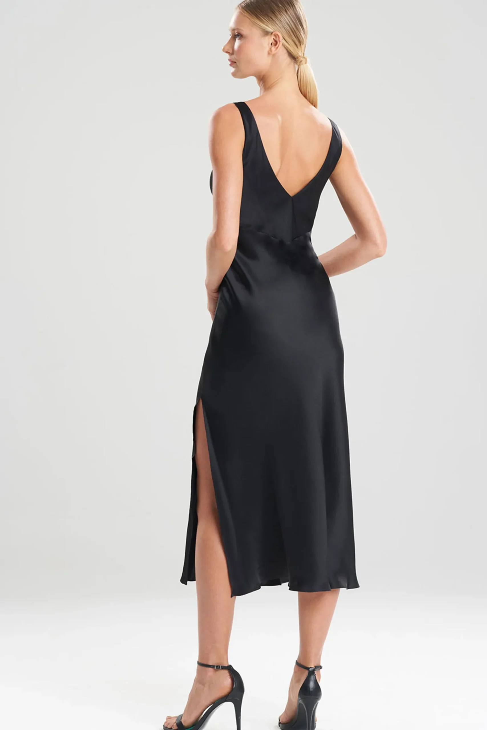 Natori Gowns-Key Essentials Silk V-Neck Gown