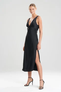 Natori Gowns-Key Essentials Silk V-Neck Gown