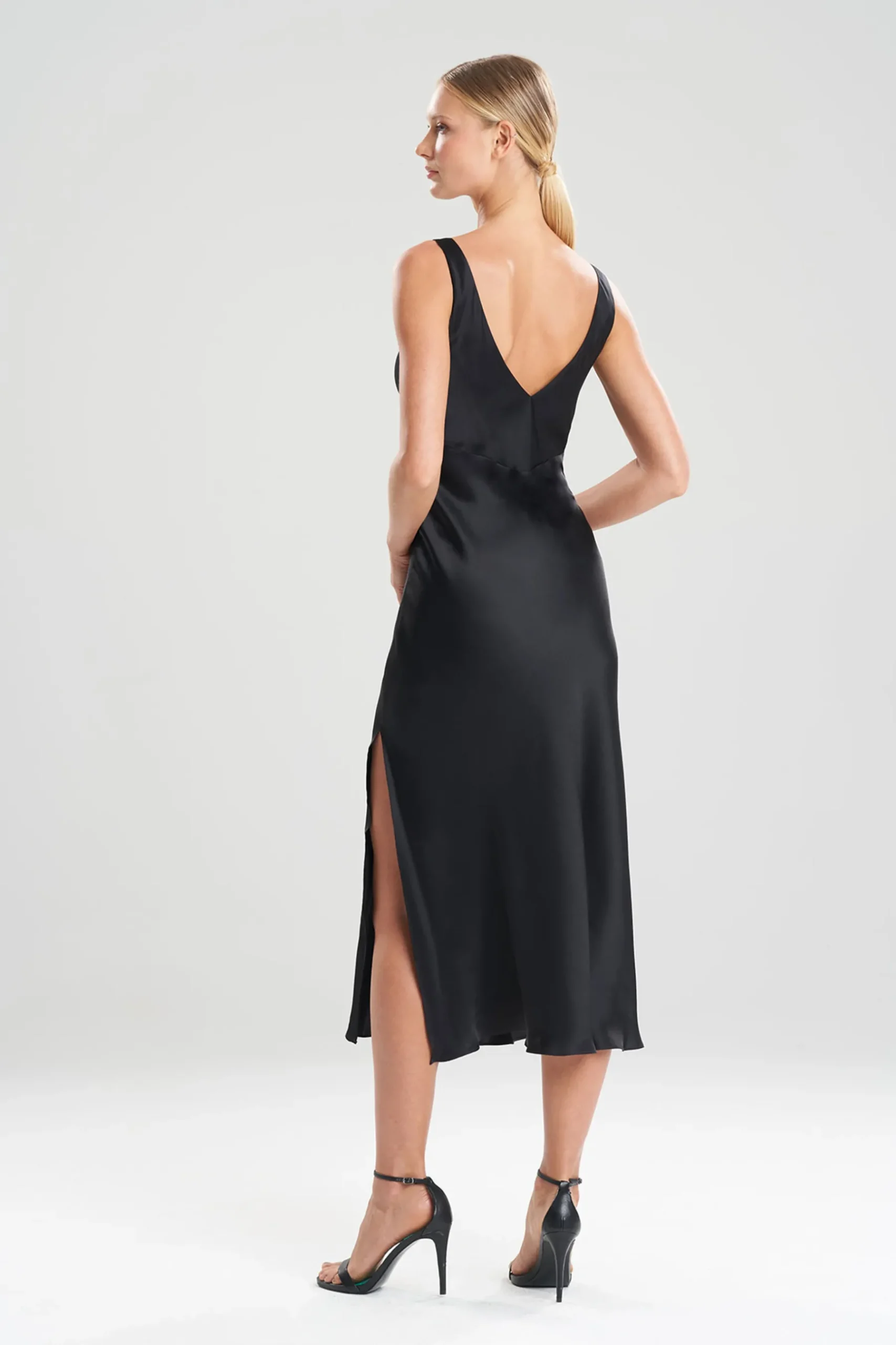 Natori Gowns-Key Essentials Silk V-Neck Gown