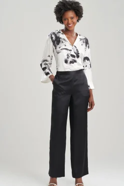 Natori Pajama Bottoms|Pants, Skirts & Shorts-Key Essentials Silk Wide Leg Pants