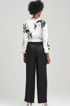Natori Pajama Bottoms|Pants, Skirts & Shorts-Key Essentials Silk Wide Leg Pants