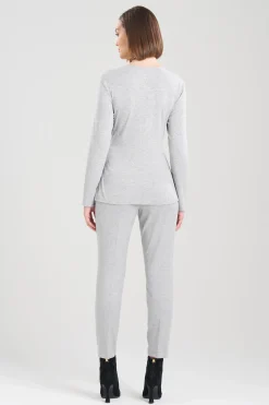 Natori Essentials|Tops, Shirts & Tunics-Layering Jersey Knit Twist Front Long Sleeve Top