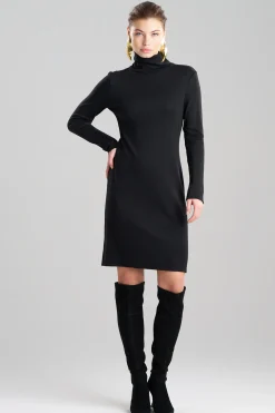 Natori Dresses-Layering Jersey Turtleneck Dress