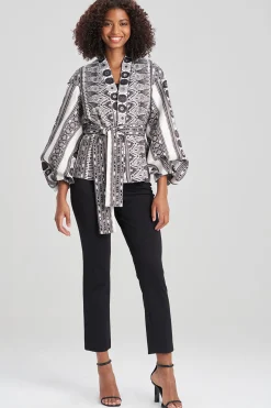Natori Jackets & Outerwear-Le Souk Jacquard Belted Topper