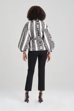 Natori Jackets & Outerwear-Le Souk Jacquard Belted Topper