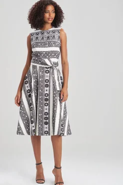Natori Dresses-Le Souk Jacquard Fit And Flare Dress