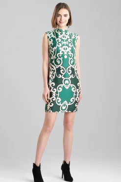Natori Dresses-Leticia Printed Crepe Sheath Dress