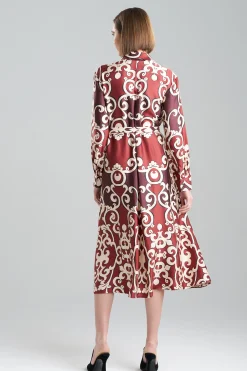 Natori Dresses-Leticia Printed Crepe Shirtdress