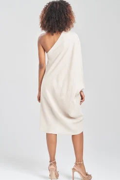 Natori Tops, Shirts & Tunics-Linen One Shoulder Embroidered Tunic