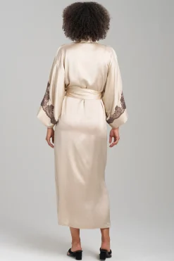 Natori Robes & Kimonos-Lolita Lace Embroidered Silk Tassel Robe