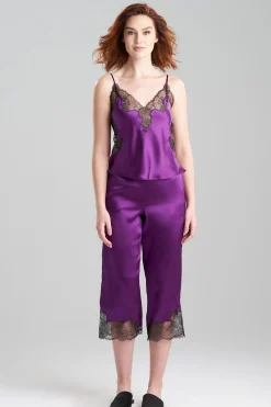 Natori Pajama Sets-Lolita Lace Trim Silk Cami PJ