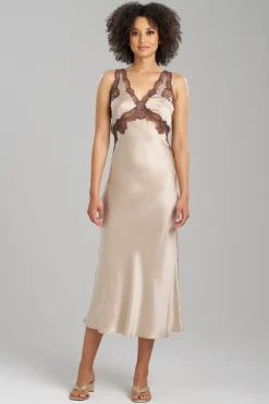 Natori Dresses|Gowns-Lolita Lace Trim Silk Gown