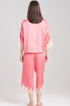 Natori Pajama Sets-Lolita Lace Trim Silk PJ