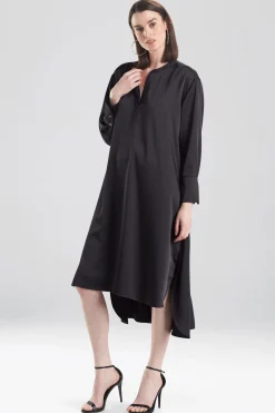 Natori Dresses|Essentials-Luxe Charmeuse Oversized Shirtdress