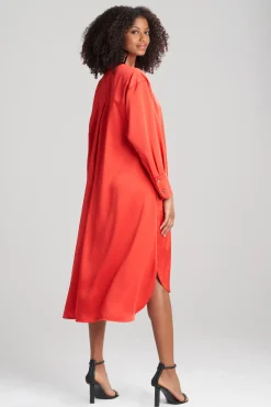 Natori Dresses|Essentials-Luxe Charmeuse Oversized Shirtdress