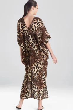 Natori Caftans|Honeymoon-Luxe Leopard Cotton Gauze Caftan Cover-Up