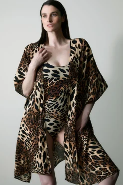 Natori Honeymoon|Caftan Dresses-Luxe Leopard Cotton Gauze Cover-Up