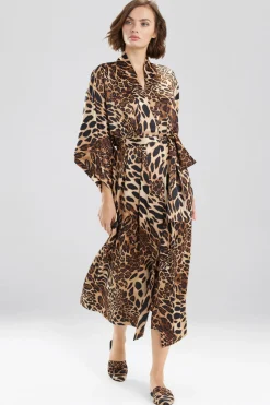 Natori Robes & Kimonos|Bridesmaid Pajamas & Robes-Luxe Leopard Robe