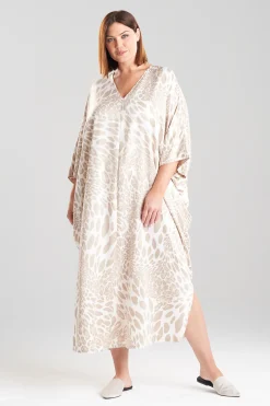 Natori Caftans|Plus Sizes-Luxe Leopard Zip Caftan